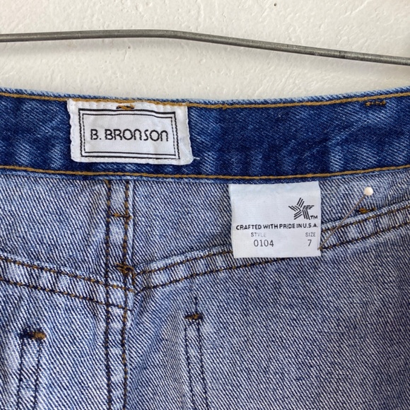 Vintage 90s B Bronson Women Denim Skirt Size 7 Button Front Five Pocket Mini USA - Picture 9 of 11